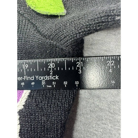 Michael Simon New York Sz L Black Short Sleeves Sweater Women Knit Crochet 1997 - Picture 9 of 14